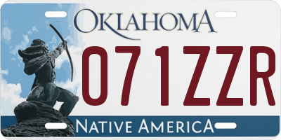 OK license plate 071ZZR