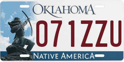 OK license plate 071ZZU