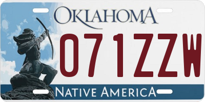OK license plate 071ZZW