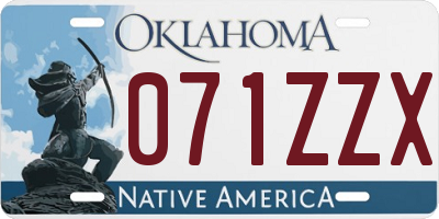 OK license plate 071ZZX