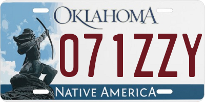 OK license plate 071ZZY