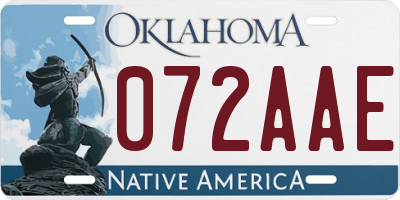 OK license plate 072AAE