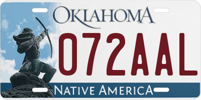 OK license plate 072AAL