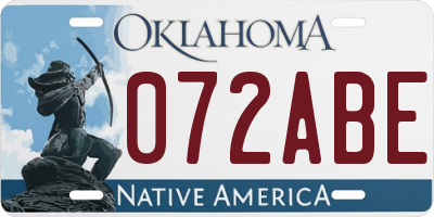 OK license plate 072ABE