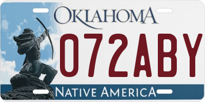 OK license plate 072ABY