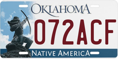 OK license plate 072ACF