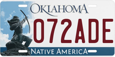 OK license plate 072ADE