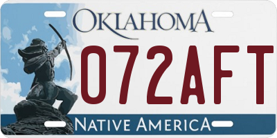 OK license plate 072AFT