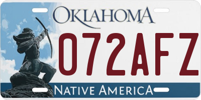OK license plate 072AFZ