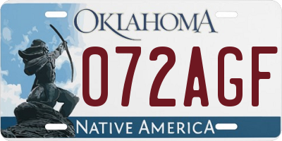 OK license plate 072AGF