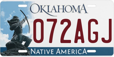 OK license plate 072AGJ
