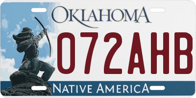 OK license plate 072AHB