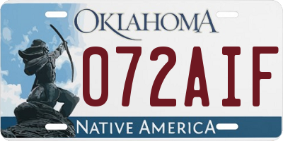 OK license plate 072AIF