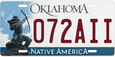 OK license plate 072AII