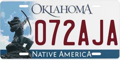 OK license plate 072AJA
