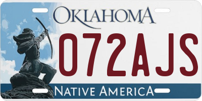 OK license plate 072AJS