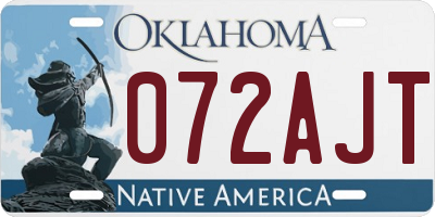 OK license plate 072AJT
