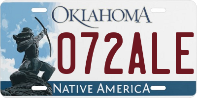 OK license plate 072ALE