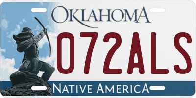 OK license plate 072ALS
