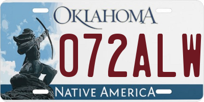OK license plate 072ALW