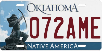 OK license plate 072AME