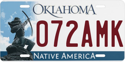 OK license plate 072AMK