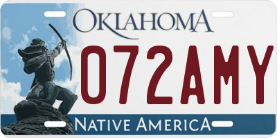 OK license plate 072AMY