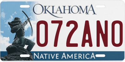 OK license plate 072ANO