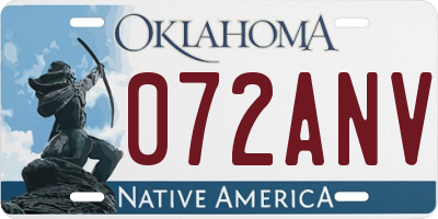 OK license plate 072ANV