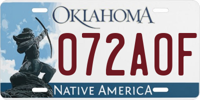 OK license plate 072AOF