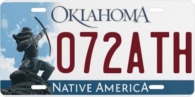 OK license plate 072ATH