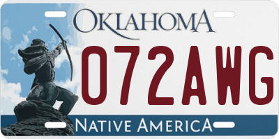 OK license plate 072AWG