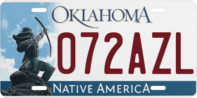 OK license plate 072AZL