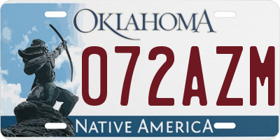 OK license plate 072AZM