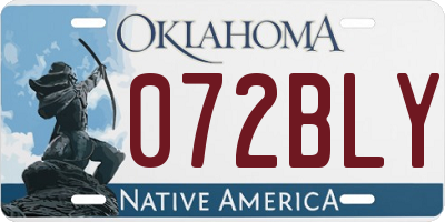 OK license plate 072BLY