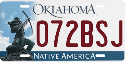 OK license plate 072BSJ