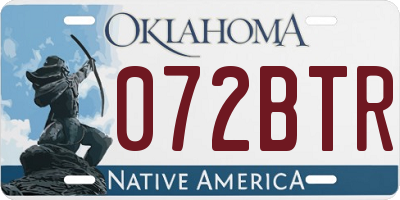 OK license plate 072BTR