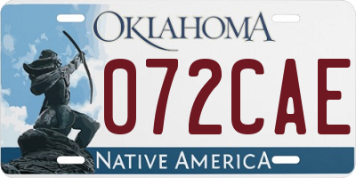 OK license plate 072CAE