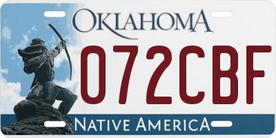OK license plate 072CBF