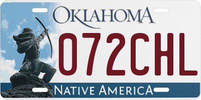 OK license plate 072CHL