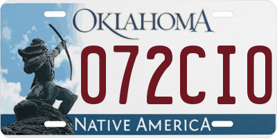 OK license plate 072CIO