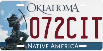 OK license plate 072CIT