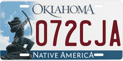 OK license plate 072CJA