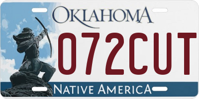 OK license plate 072CUT