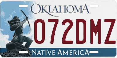 OK license plate 072DMZ