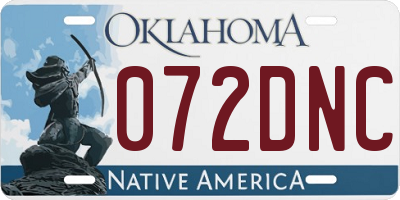 OK license plate 072DNC