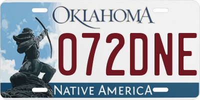 OK license plate 072DNE