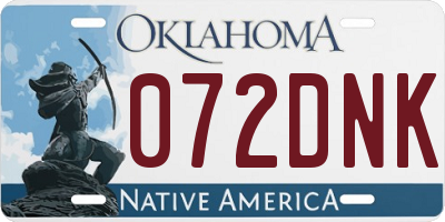 OK license plate 072DNK