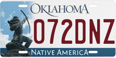 OK license plate 072DNZ