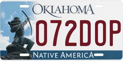 OK license plate 072DOP